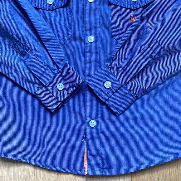US POLO Assn. Boys Long Sleeve Button Down Shirt - Blue Orange Size 5 - Picture 7 of 9